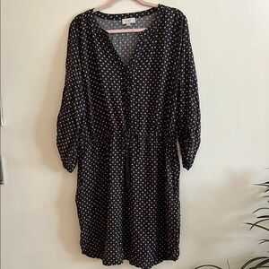 LOFT Black Polka Dot Dress